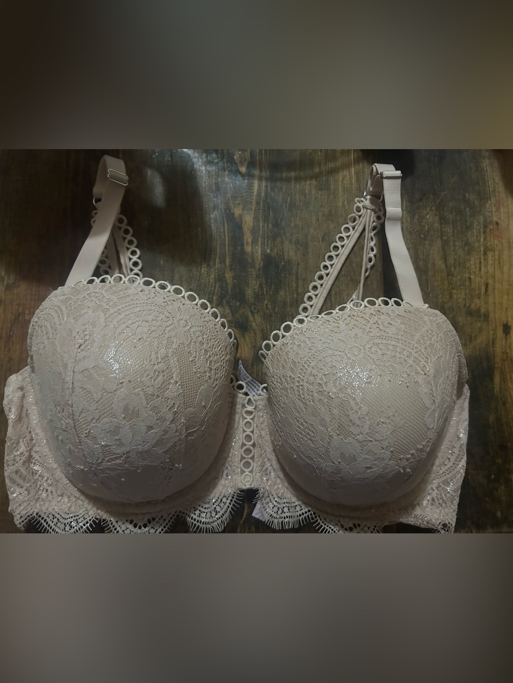 Victorias Secret Size 36DDD  Ivory Lace Dream Angels Lined Demi